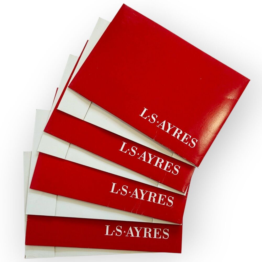LS Ayres Gift Box Set of 4 Red White Department Store Indianapolis Indiana Macys